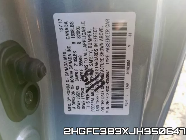 2HGFC3B3XJH350647 фото 2