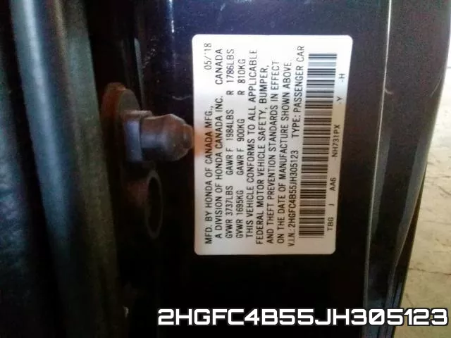 2HGFC4B55JH305123 фото 2
