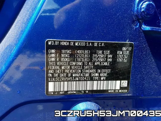 3CZRU5H53JM700435 фото 2