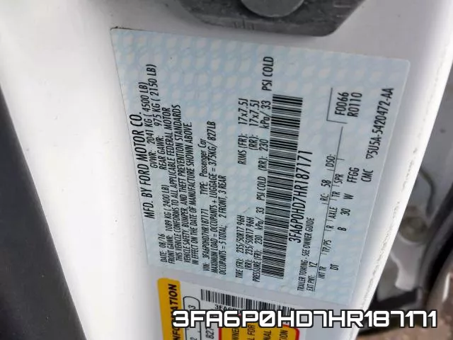 3FA6P0HD7HR187171 фото 2