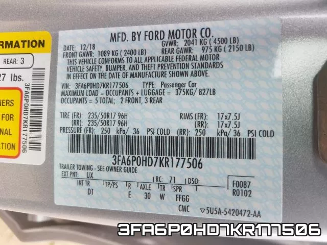 3FA6P0HD7KR177506 фото 2