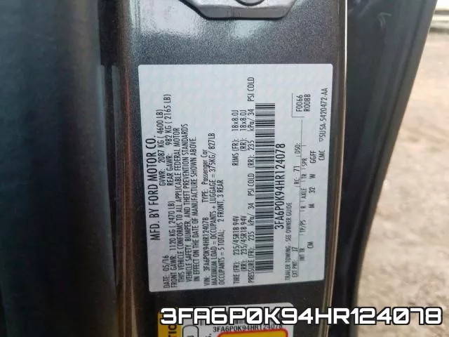 3FA6P0K94HR124078 фото 2