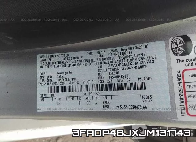 3FADP4BJXJM131743 фото 10