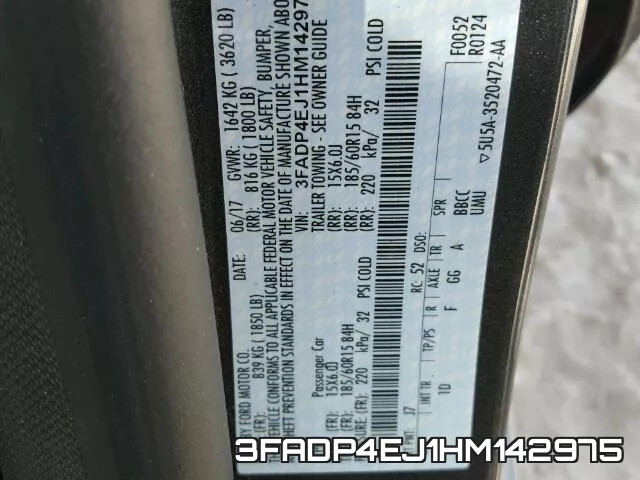 3FADP4EJ1HM142975 фото 2