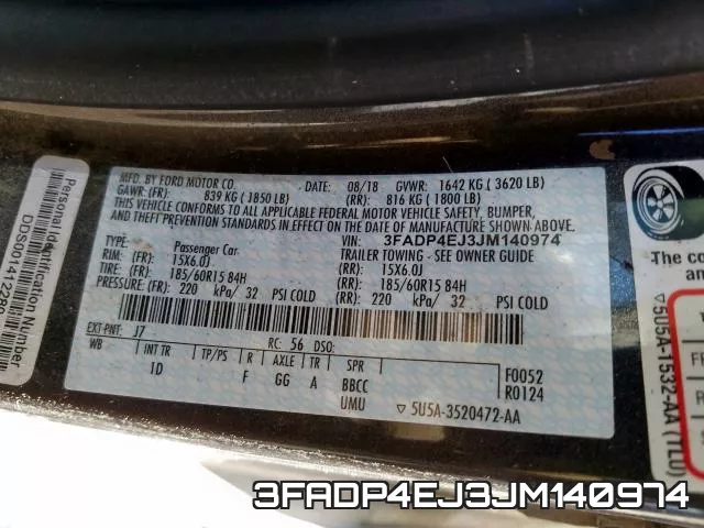 3FADP4EJ3JM140974 фото 2