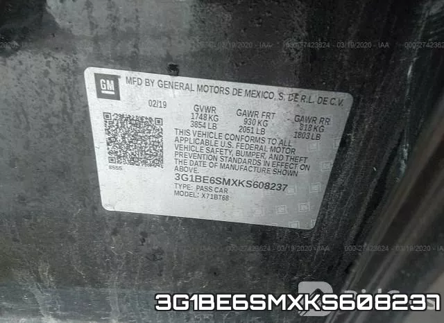 3G1BE6SMXKS608237 фото 4