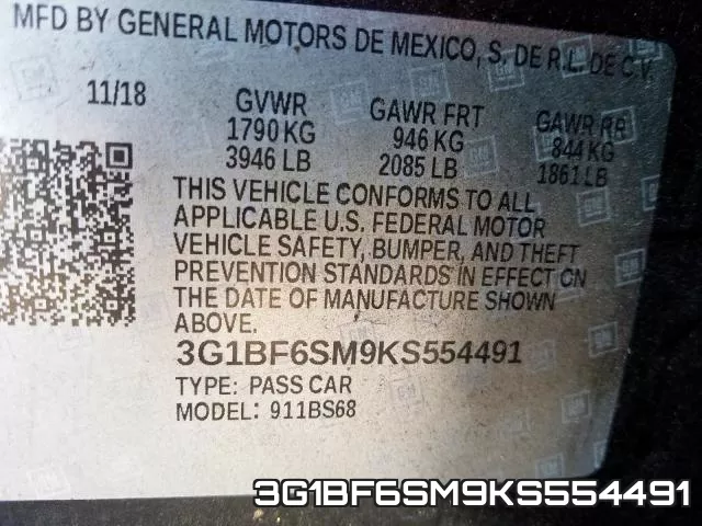 3G1BF6SM9KS554491 фото 2