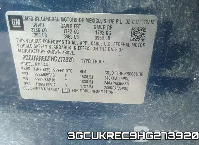 3GCUKREC9HG273920 фото 10