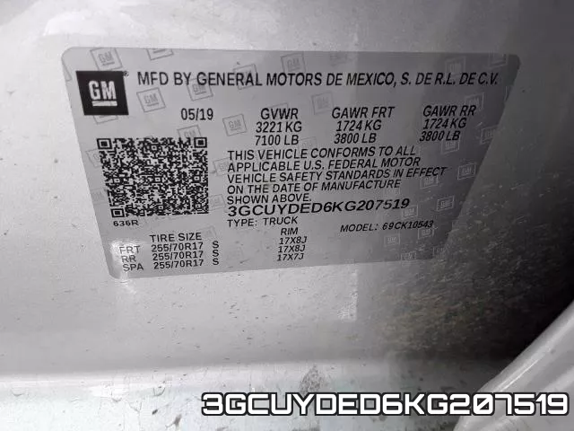 3GCUYDED6KG207519 фото 2