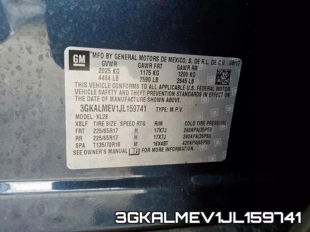 3GKALMEV1JL159741 фото 2