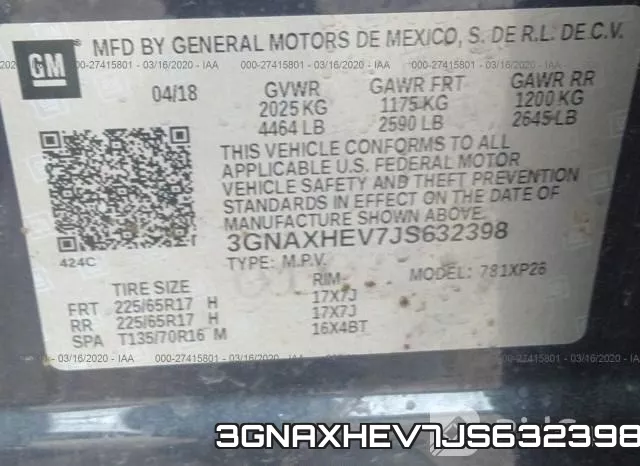 3GNAXHEV7JS632398 фото 10