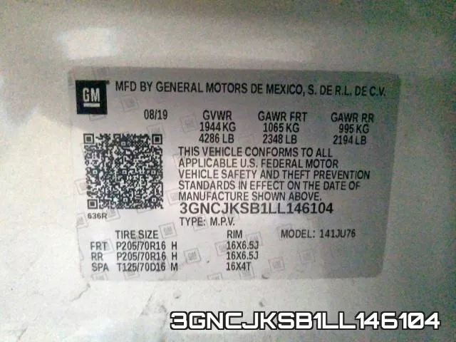 3GNCJKSB1LL146104 фото 2