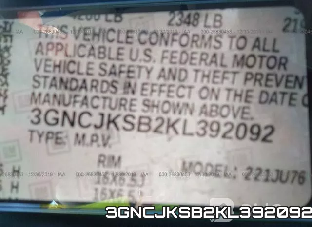 3GNCJKSB2KL392092 фото 10