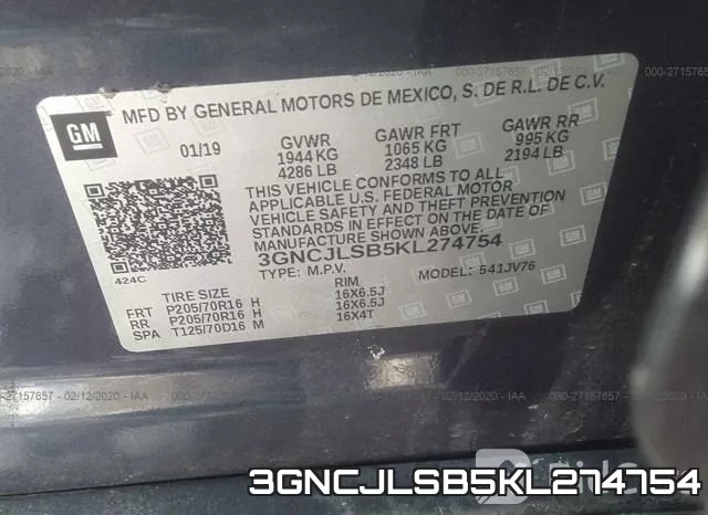 3GNCJLSB5KL274754 фото 10