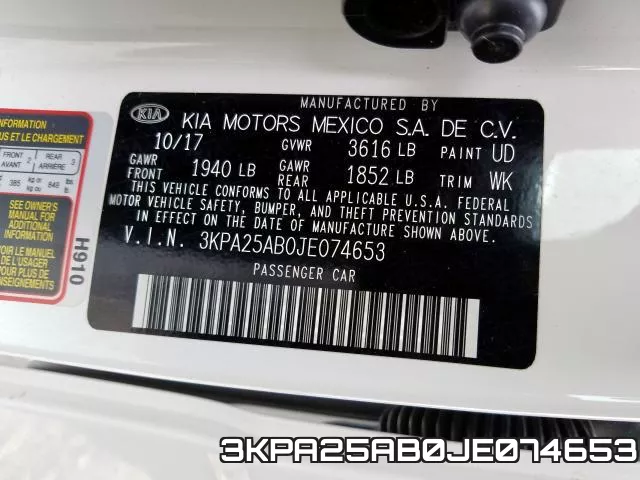 3KPA25AB0JE074653 фото 2