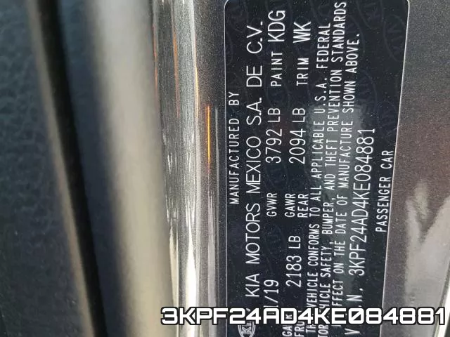 3KPF24AD4KE084881 фото 2