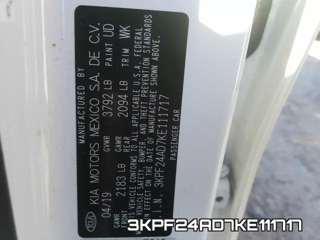 3KPF24AD7KE111717 фото 2