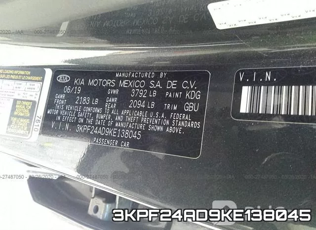 3KPF24AD9KE138045 фото 10