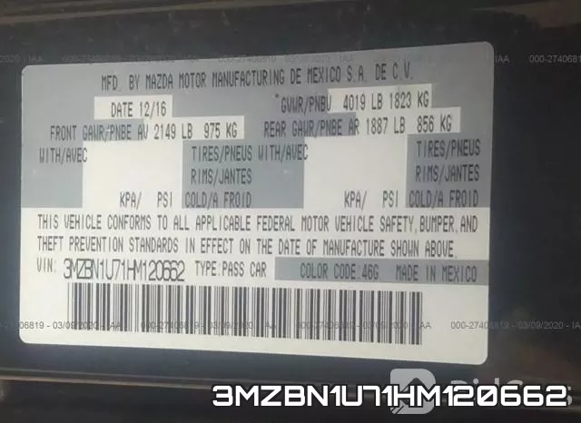 3MZBN1U71HM120662 фото 2