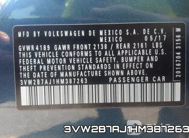 3VW2B7AJ1HM387263 фото 10
