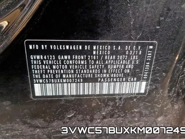 3VWC57BUXKM007249 фото 2