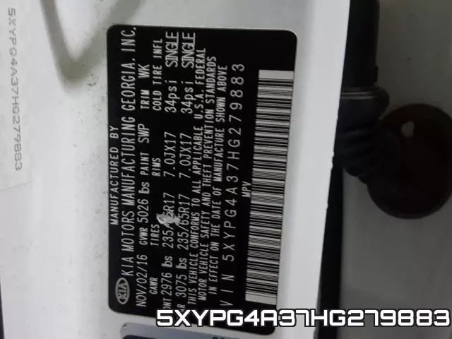 5XYPG4A37HG279883 фото 2