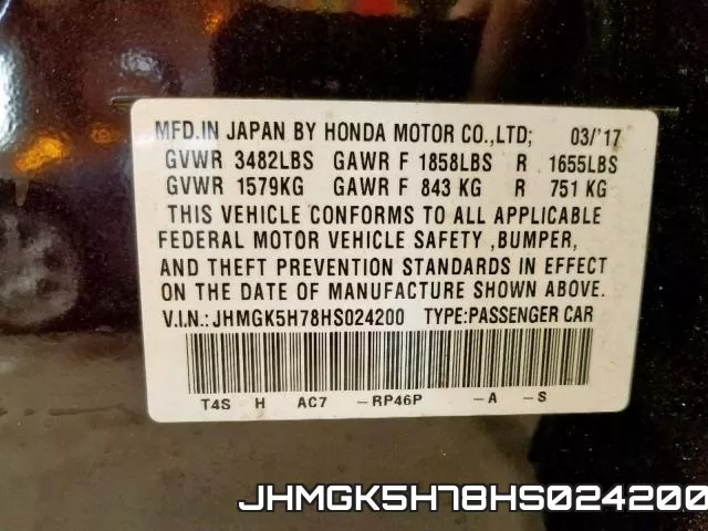JHMGK5H78HS024200 фото 2