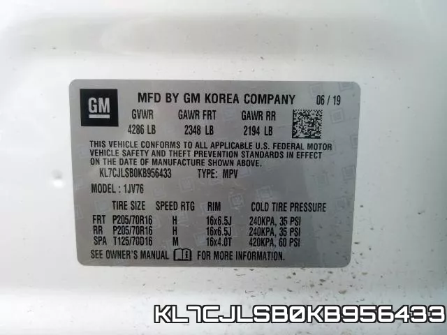 KL7CJLSB0KB956433 фото 2