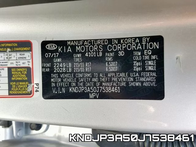 KNDJP3A50J7538461 фото 2