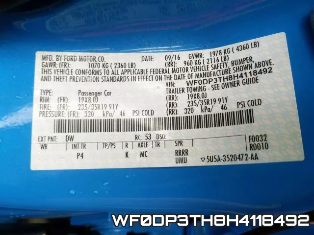 WF0DP3TH8H4118492 фото 2