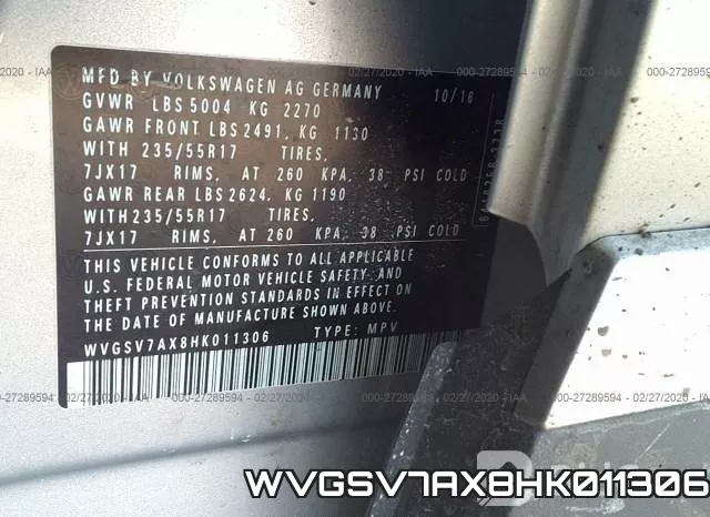 WVGSV7AX8HK011306 фото 10