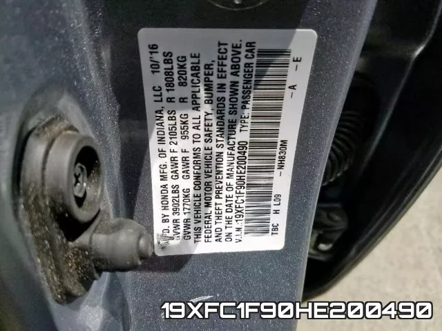 19XFC1F90HE200490 фото 2
