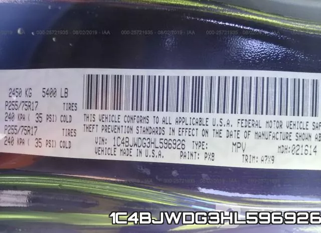 1C4BJWDG3HL596926 фото 8