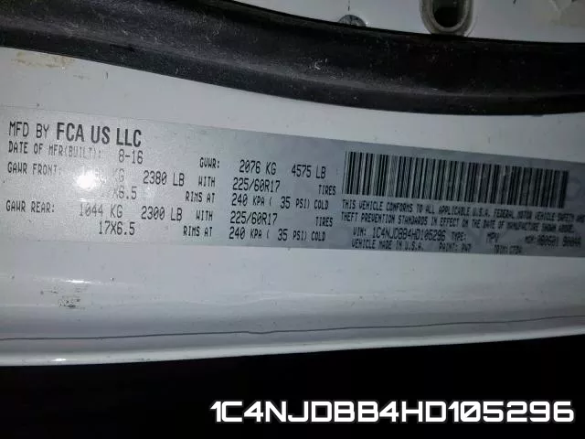 1C4NJDBB4HD105296 фото 2