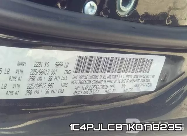 1C4PJLCB7KD178235 фото 10