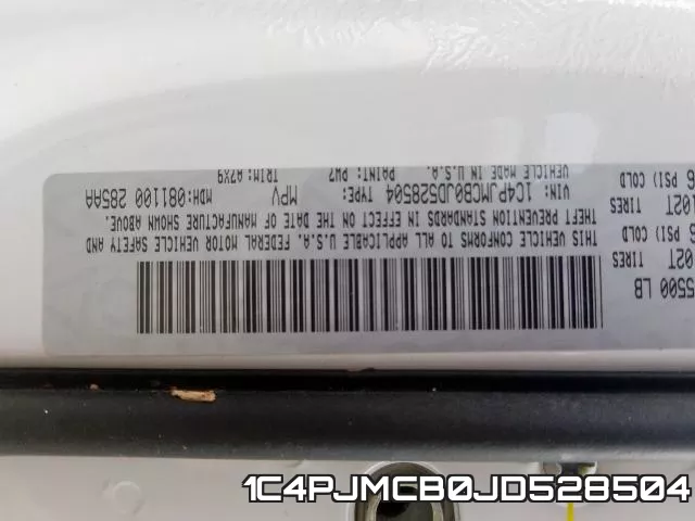 1C4PJMCB0JD528504 фото 2