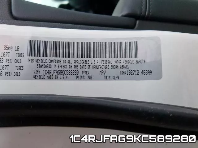 1C4RJFAG9KC589280 фото 2
