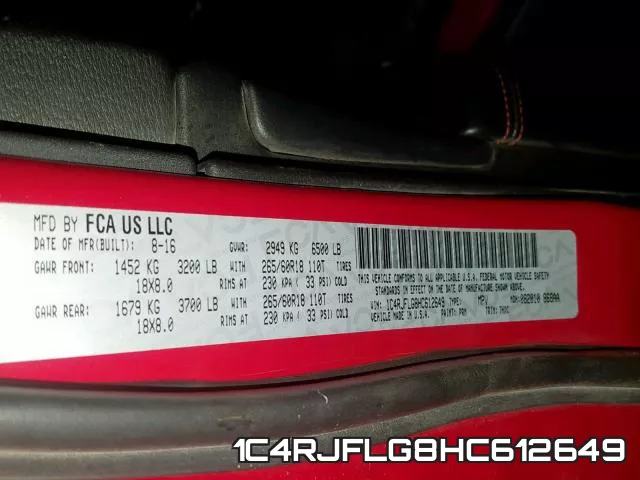 1C4RJFLG8HC612649 фото 2