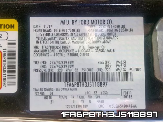 1FA6P8TH3J5118897 фото 2
