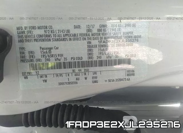 1FADP3E2XJL235276 фото 10