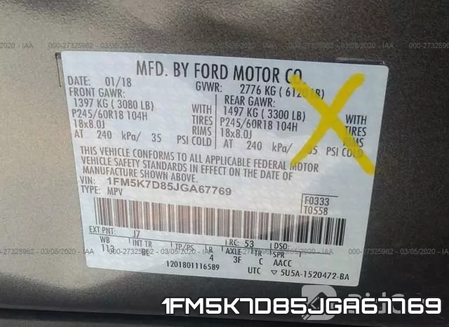 1FM5K7D85JGA67769 фото 10