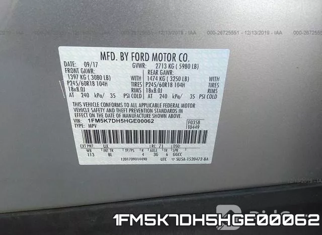 1FM5K7DH5HGE00062 фото 10