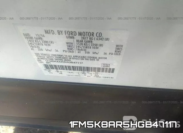 1FM5K8AR5HGB47117 фото 10