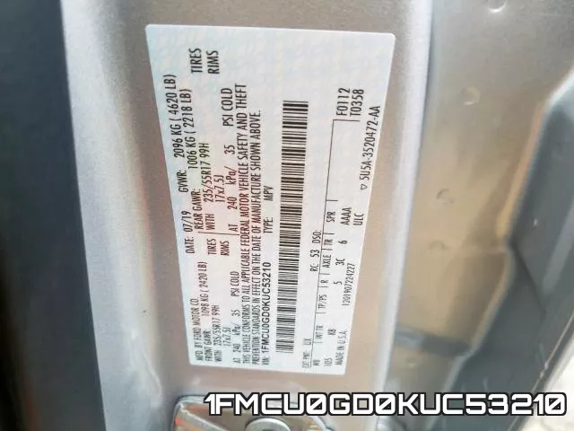 1FMCU0GD0KUC53210 фото 2