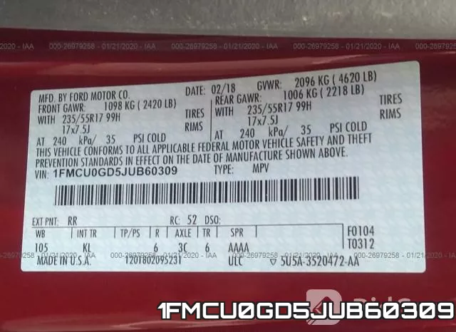 1FMCU0GD5JUB60309 фото 10