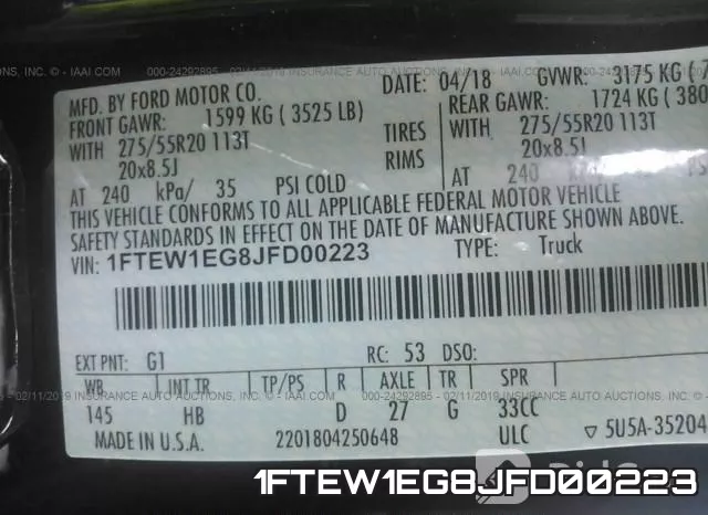 1FTEW1EG8JFD00223 фото 4