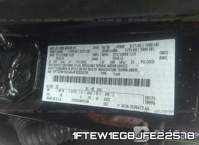 1FTEW1EG8JFE22578 фото 9