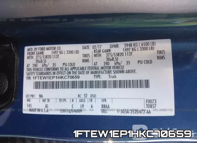 1FTEW1EP1HKC70659 фото 10