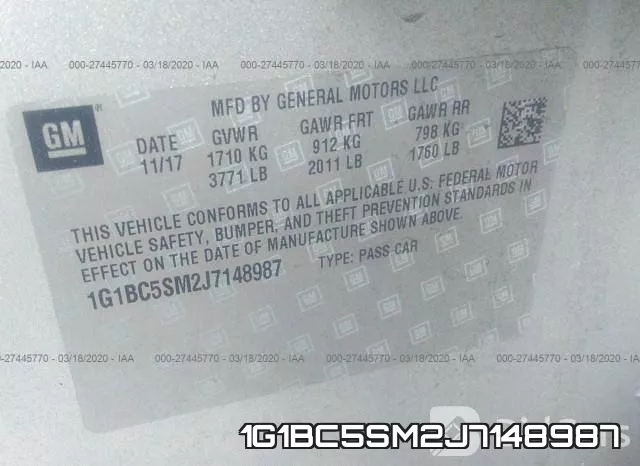 1G1BC5SM2J7148987 фото 8