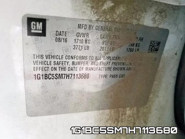 1G1BC5SM7H7113680 фото 2
